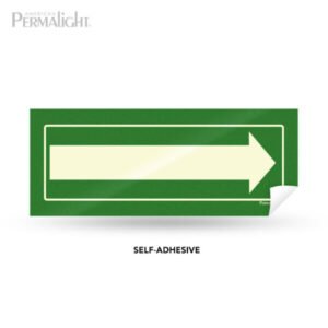 Long Arrow Sign, Self-Adhesive, Photoluminescent Arrow (4 in x 12 in)